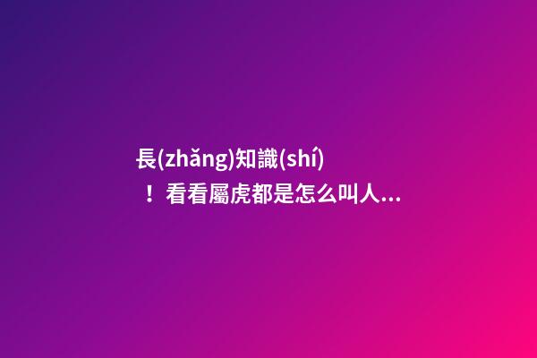 長(zhǎng)知識(shí)！看看屬虎都是怎么叫人還錢的